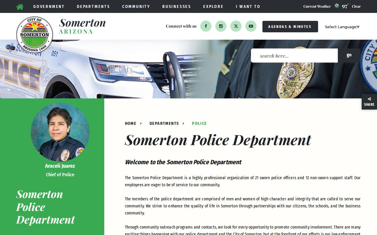Somerton criminal records and Police Department services