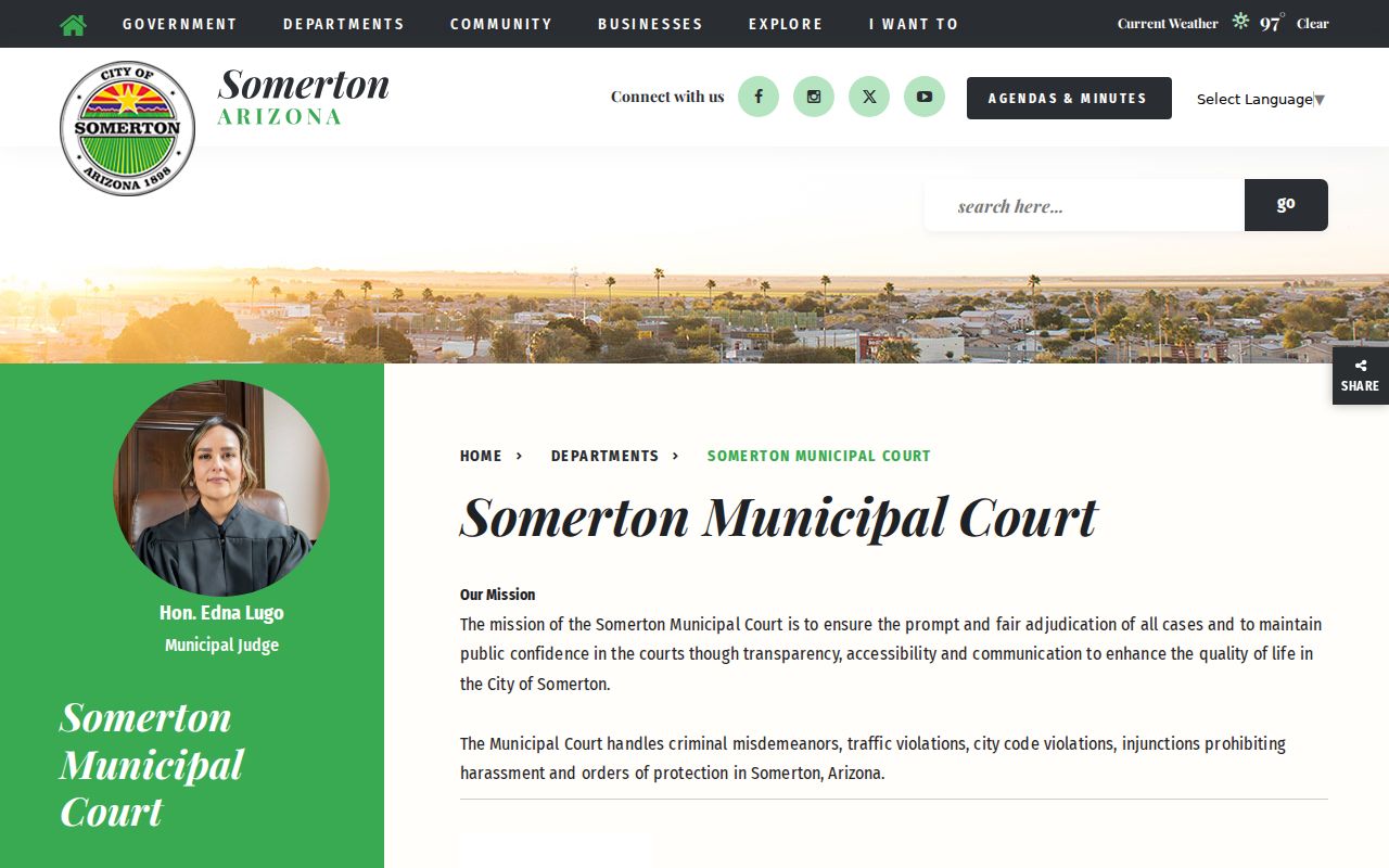 Somerton Municipal Court criminal records information